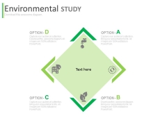 Four Options Chart For Environmental Study Powerpoint Template