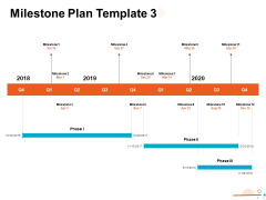 Four Quarter Milestone Plan Template 2018 To 2020 Ppt PowerPoint Presentation Portfolio Format PDF