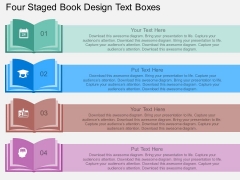 Four Staged Book Design Text Boxes Powerpoint Template Four Staged Book Design Text Boxes Powerpoint Template