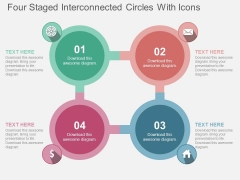 Four Staged Interconnected Circles With Icons Powerpoint Templates Four Staged Interconnected Circles With Icons Powerpoint Templates