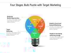 Four Stages Bulb Puzzle With Target Marketing Ppt Powerpoint Presentation Infographic Template Designs Download Pdf Four Stages Bulb Puzzle With Target Marketing Ppt Powerpoint Presentation Infographic Template Designs Download Pdf