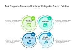 Four Stages To Create And Implement Integrated Backup Solution Ppt PowerPoint Presentation Gallery Graphics Design PDF Four Stages To Create And Implement Integrated Backup Solution Ppt PowerPoint Presentation Gallery Graphics Design PDF