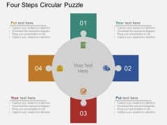 Four Steps Circular Puzzle Powerpoint Template Four Steps Circular Puzzle Powerpoint Template