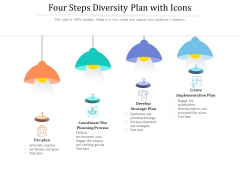 Four Steps Diversity Plan With Icons Ppt PowerPoint Presentation Inspiration Mockup PDF Four Steps Diversity Plan With Icons Ppt PowerPoint Presentation Inspiration Mockup PDF