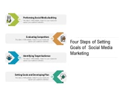 Four Steps Of Setting Goals Of Social Media Marketing Ppt PowerPoint Presentation Gallery Infographics PDF Four Steps Of Setting Goals Of Social Media Marketing Ppt PowerPoint Presentation Gallery Infographics PDF