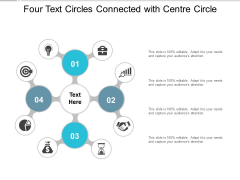 Four Text Circles Connected With Centre Circle Ppt Powerpoint Presentation Pictures Graphic Tips