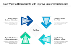 Four Ways To Retain Clients With Improve Customer Satisfaction Ppt PowerPoint Presentation Gallery Design Templates PDF Four Ways To Retain Clients With Improve Customer Satisfaction Ppt PowerPoint Presentation Gallery Design Templates PDF