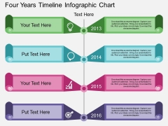 Four Years Timeline Infographic Chart Powerpoint Template