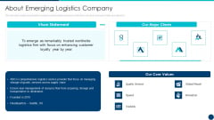 Freight Forwarding Agency About Emerging Logistics Company Ppt Information PDF