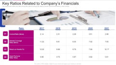 Fundraising From Corporate Investment Key Ratios Related To Companys Financials Summary PDF