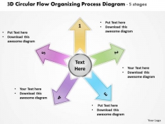 Flow Organizing Process Diagram 5 Stages Circular Network PowerPoint Templates
