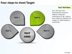 Four Steps To Meet Target Relative Cycle Arrow Process PowerPoint Slides