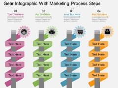 Gear Infographic With Marketing Process Steps Powerpoint Template
