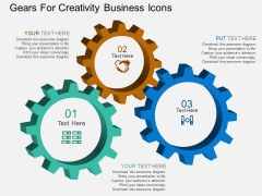 Gears For Creativity Business Icons Powerpoint Template Gears For Creativity Business Icons Powerpoint Template