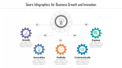 Gears Infographics For Business Growth And Innovation Ppt PowerPoint Presentation File Show PDF