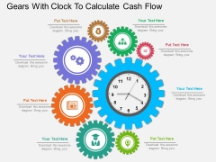 Gears With Clock To Calculate Cash Flow Powerpoint Template Gears With Clock To Calculate Cash Flow Powerpoint Template