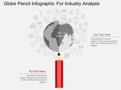 Globe Pencil Infographic For Industry Analysis Powerpoint Template Globe Pencil Infographic For Industry Analysis Powerpoint Template
