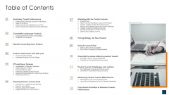 Go To Market Strategy For New Product Table Of Contents Download PDF