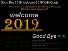 Good Bye 2018 Welcome 2019 With Quote Ppt Powerpoint Presentation Gallery Graphics Tutorials Good Bye 2018 Welcome 2019 With Quote Ppt Powerpoint Presentation Gallery Graphics Tutorials