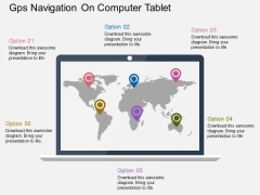 Gps Navigation On Computer Tablet Powerpoint Template Gps Navigation On Computer Tablet Powerpoint Template