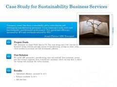 Green Business Case Study For Sustainability Business Services Information PDF
