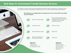 Green Business Next Steps For Environment Friendly Business Services Ppt Visual Aids Infographic Template PDF Green Business Next Steps For Environment Friendly Business Services Ppt Visual Aids Infographic Template PDF