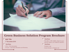 Green Business Solution Program Brochure Ppt PowerPoint Presentation File Graphics PDF Green Business Solution Program Brochure Ppt PowerPoint Presentation File Graphics PDF