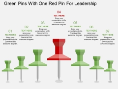 Green Pins With One Red Pin For Leadership Powerpoint Template Green Pins With One Red Pin For Leadership Powerpoint Template