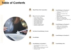 Growth Strategy And Growth Management Implementation Table Of Contents Ppt File Vector PDF Growth Strategy And Growth Management Implementation Table Of Contents Ppt File Vector PDF