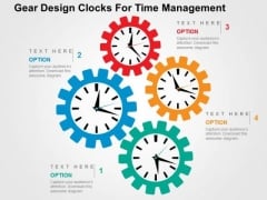 Gear Design Clocks For Time Management PowerPoint Template