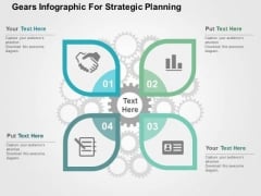 Gears Infographic For Strategic Planning PowerPoint Template