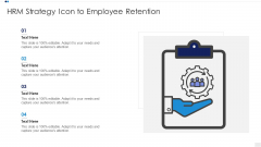 HRM Strategy Icon To Employee Retention Topics PDF
