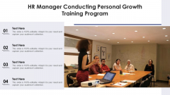 HR Manager Conducting Personal Growth Training Program Ppt Infographics Objects PDF
