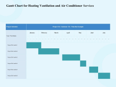HVAC Gantt Chart For Heating Ventilation And Air Conditioner Services Ppt Visual Aids Example 2015 PDF