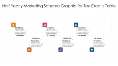 Half Yearly Marketing Scheme Graphic For Tax Credits Table Ppt PowerPoint Presentation Gallery Designs PDF