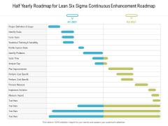 Half Yearly Roadmap For Lean Six Sigma Continuous Enhancement Roadmap Information