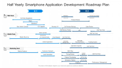 Half Yearly Smartphone Application Development Roadmap Plan Icons