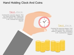 Hand Holding Clock And Coins Powerpoint Template Hand Holding Clock And Coins Powerpoint Template