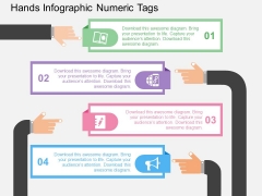 Hands Infographic Numeric Tags Powerpoint Templates