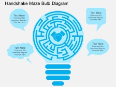 Handshake Maze Bulb Diagram Powerpoint Template Handshake Maze Bulb Diagram Powerpoint Template