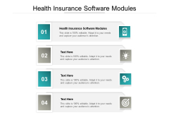 Health Insurance Software Modules Ppt PowerPoint Presentation Summary Master Slide Cpb Pdf