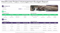Healthcare Project Management Budget Report Clipart PDF