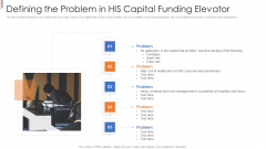 His Capital Funding Elevator Defining The Problem In His Capital Funding Elevator Portrait PDF
