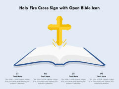 Holy Fire Cross Sign With Open Bible Icon Ppt PowerPoint Presentation File Smartart PDF