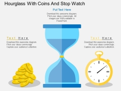 Hourglass With Coins And Stop Watch Powerpoint Template Hourglass With Coins And Stop Watch Powerpoint Template