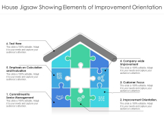 House Jigsaw Showing Elements Of Improvement Orientation Ppt PowerPoint Presentation Layouts Slide PDF