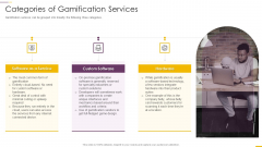 How Build Gamification Advertising Plan Categories Of Gamification Services Ppt Layouts Example Topics PDF How Build Gamification Advertising Plan Categories Of Gamification Services Ppt Layouts Example Topics PDF