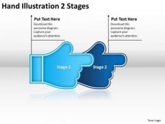 Hand Illustration 2 Stages Process Flow Chart For Manufacturing PowerPoint Slides Hand Illustration 2 Stages Process Flow Chart For Manufacturing PowerPoint Slides
