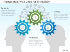 Human Brain With Gears For Technology PowerPoint Template Human Brain With Gears For Technology PowerPoint Template