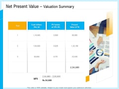 IT And Cloud Facilities Management Net Present Value Valuation Summary Ppt Summary Ideas PDF IT And Cloud Facilities Management Net Present Value Valuation Summary Ppt Summary Ideas PDF